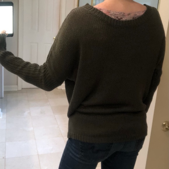 FREE with purchase: Sweater with cutout back/front, olive green, Sz S - Picture 8 of 10